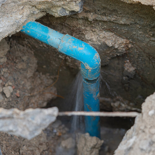 old and corroded pipes leaking water