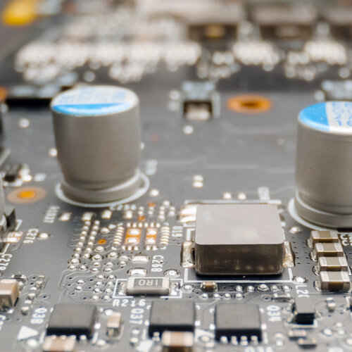 close-up of a circuit control board